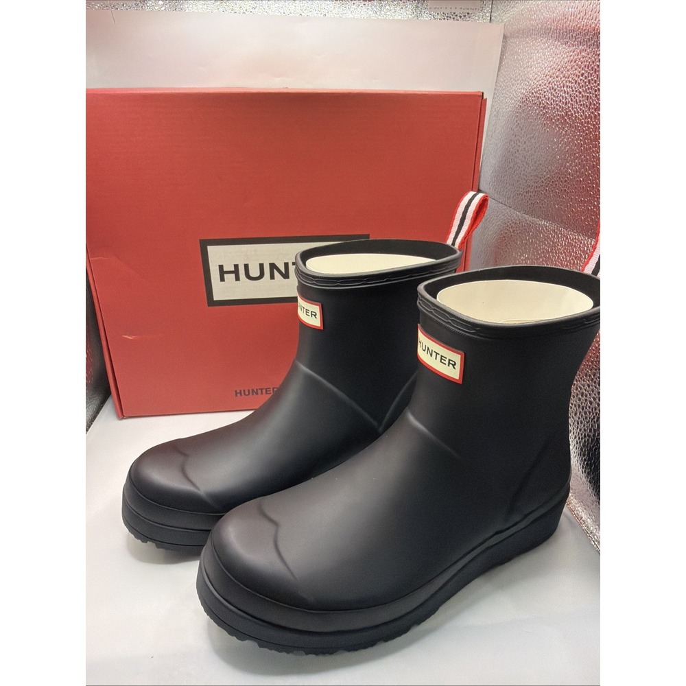 Hunter PLAY Short Rain Boots Black WFS2020RMA Waterproof Size US 6 , EU 37 UK 4